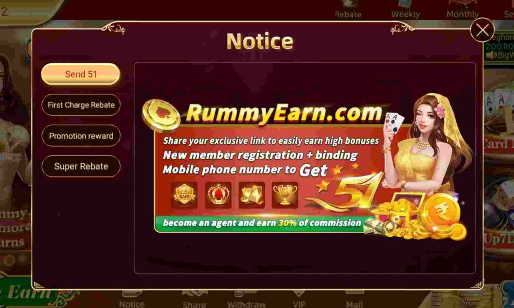 create account in rummy earn app